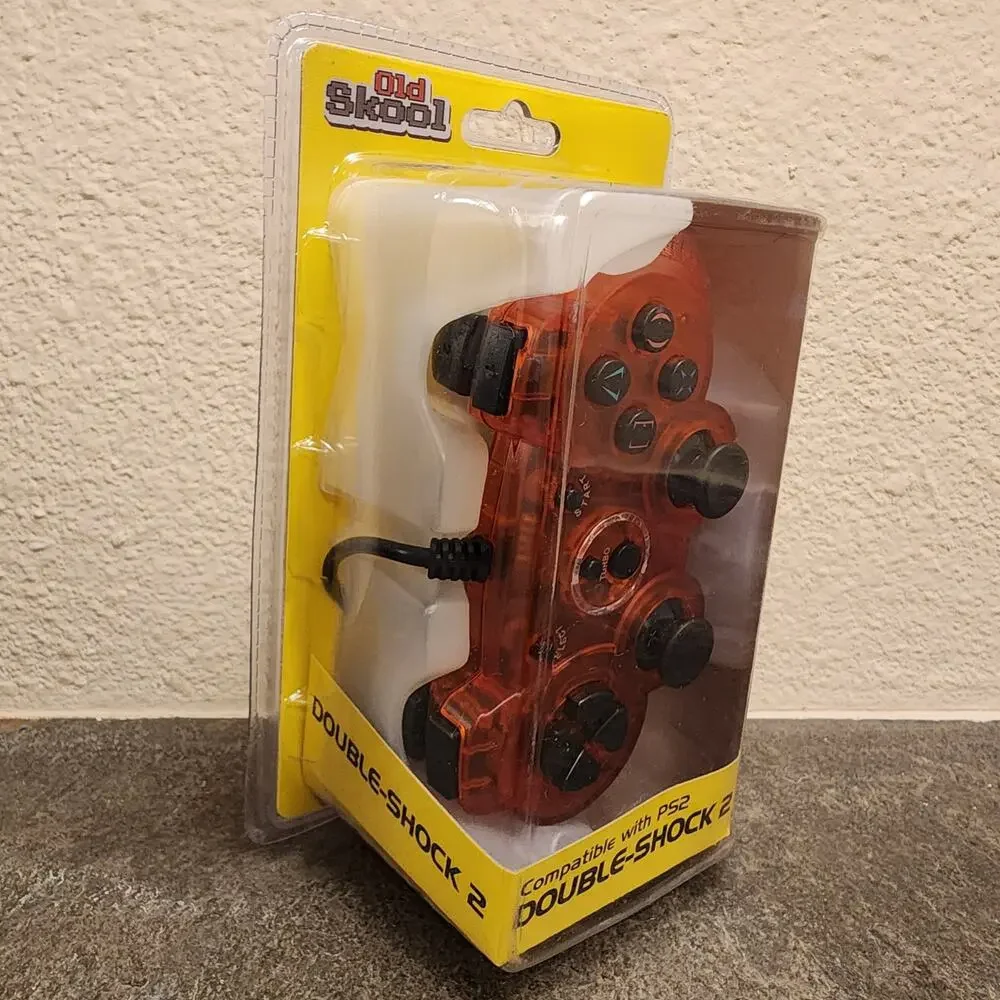 PS2 Controller Gamepad Double Shock 2, Red (NEW) - PlayStation 2 - Old Skool